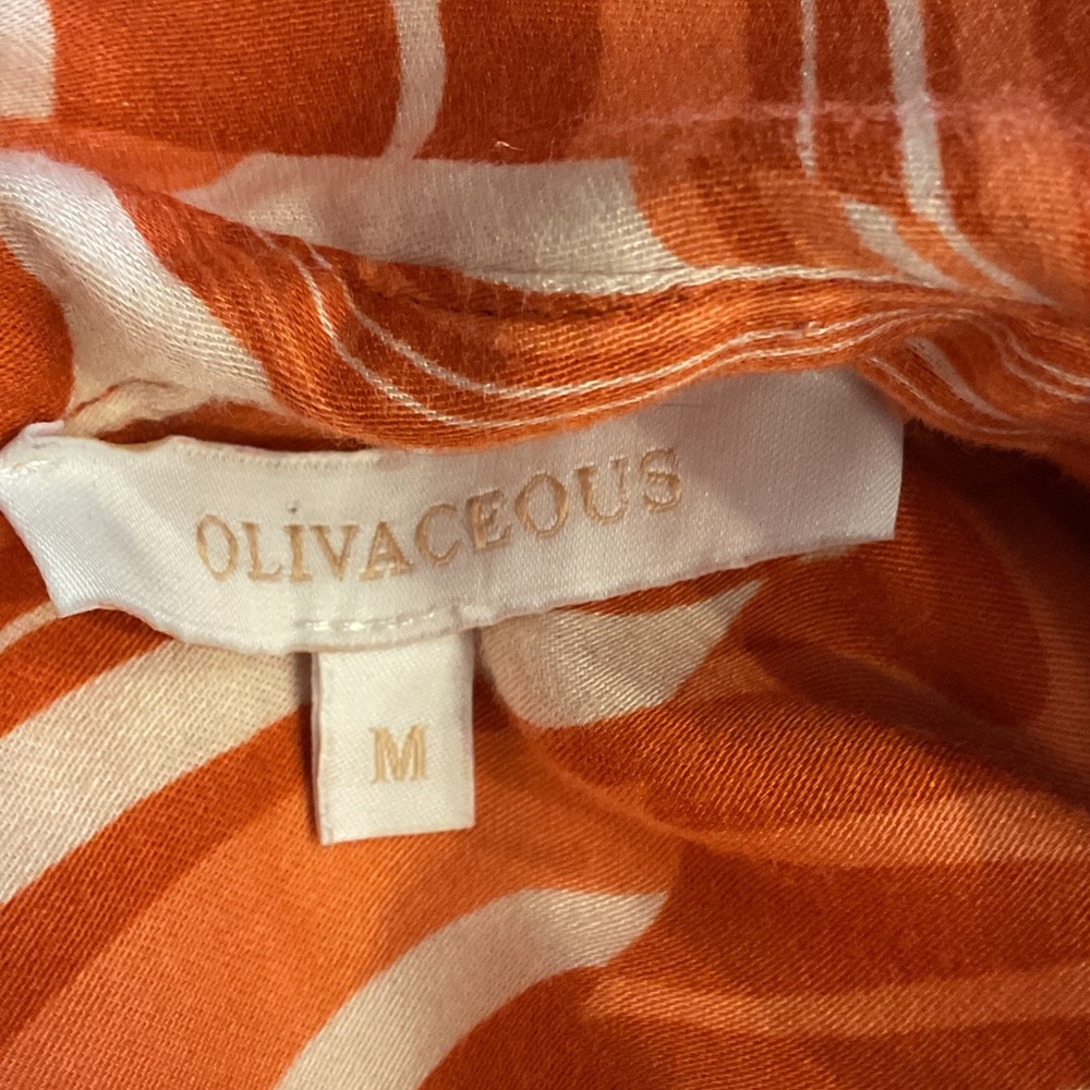 Olivaceous Vibrant Orange and White Swirl Top, Size M - Picture 2 of 5